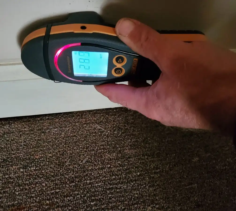 Moisture detection at baseboard during Mold Inspection & Testing in Kailua